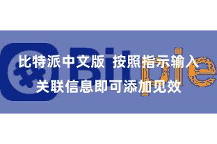 比特派中文版  按照指示输入关联信息即可添加见效
